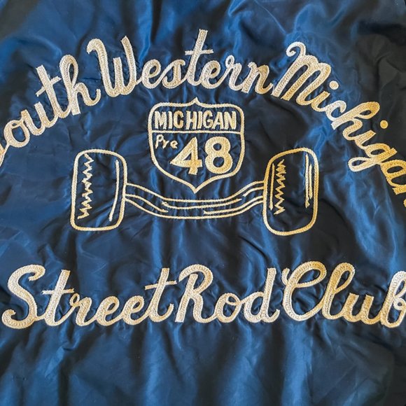 King Louie Street Rod Club vintage nylon customized lined windbreaker L 44-46 - Picture 4 of 14